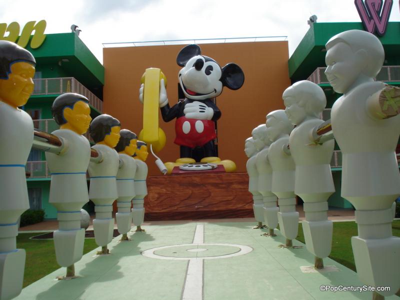 70s Foosball Players During Renovation and Mickey Phone